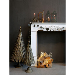 3ks mosazný antik kovový domek na svíčku Candle Houses - 12*12*27cm