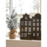 3ks mosazný antik kovový domek na svíčku Candle Houses - 12*12*27cm