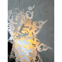 Krémová papírová hvězda Vintage Paper Star v dárkové krabičce - 54*23*54cm