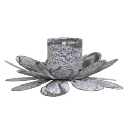 Zinkový antik svícen na úzkou svíčku Flower - 7*9*5cm