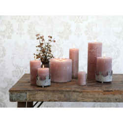 Taupe široká svíčka Macon Rustic taupe - Ø 7*10cm/ 40h