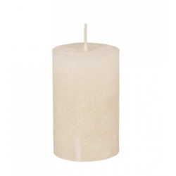 Pudrová široká svíčka Macon Rustic nude - Ø 5 *8cm / 16h