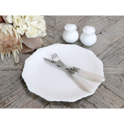 Porcelánový jídelní talíř s krajkou Provence lace - Ø 27cm