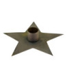 Bronzový antik svícen na úzkou svíčku ve tvaru hvězdy Star - 13*2,5cm