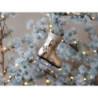 Champagne antik závěsná skleněná dekorace brusle - 8*3*8 cm