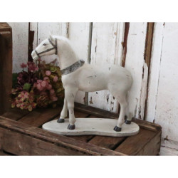 Béžová antik dekorace kůň Horse old French - 11*39*39 cm