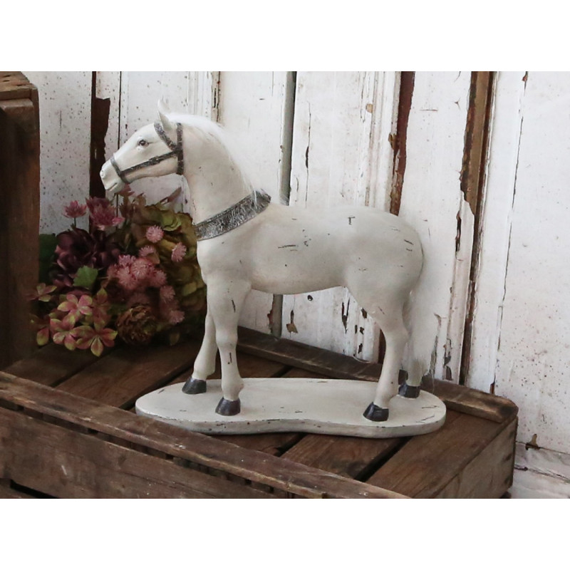Béžová antik dekorace kůň Horse old French - 11*39*39 cm