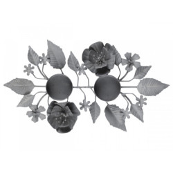 Zinkový antik svícen na 2 čajové svíčky Flower - 28*14*2,5cm