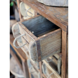 Retro dřěvěná komoda s 18ti boxy Grimaud Unique - 39*34*122cm