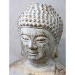 Bílo - zlatá antik dekorace socha Buddha Vittel - 23*17*28cm
