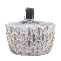 Bílo - zlatá antik olejová lampa Vittel - Ø 18*11 cm/ 90ml