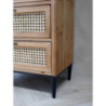 Hnědá antik dřevěná komoda se šuplíky a výpletem French wicker - 54*32*125cm