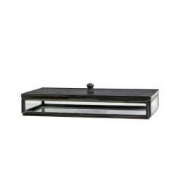 Kancelářský skleněný box s černým víkem Office - 20*10*5cm
