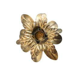 Bronzový antik svícen ve tvaru květu na láhev Floral - Ø 13*14cm