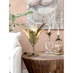 Bronzová antik stolní lampa s listy Leaves - 38*33*55 cm/ E27/ 40W