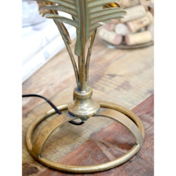 Bronzová antik stolní lampa s listy Leaves - 38*33*55 cm/ E27/ 40W