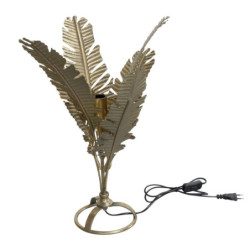 Bronzová antik stolní lampa s listy Leaves - 38*33*55 cm/ E27/ 40W