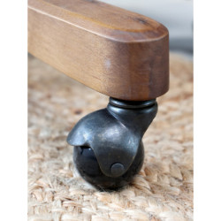 Antik dřevěná židle s výpletem a opěrkami na kolečkách Old French chair - 62*62*92 cm