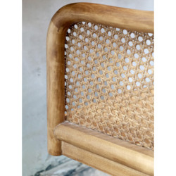 Antik dřevěná židle s výpletem a opěrkami na kolečkách Old French chair - 62*62*92 cm