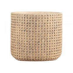 Hnědý obal na květináč s proutěným vzorem Corte -  Ø 26*24cm