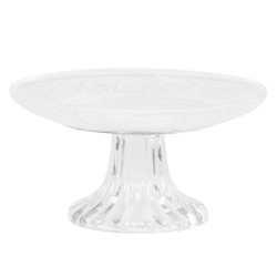 Skleněný podnos na noze se zdobením Glass Pattern - Ø 15*7,5 cm