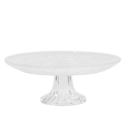 Skleněný podnos na noze se zdobením Glass Pattern - Ø 20*7,5 cm