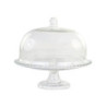 Skleněný podnos na noze s poklopem Glass Dome - Ø 33*26 cm