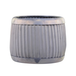 Dekorační plechový antik obal na květináč Grooves L - Ø 30*22cm