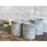 3ks plechový zinkový antik obal na květináč Planters - Ø 21*22/Ø 17*20 / Ø 13*18cm