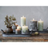Zelená široká svíčka Macon Rustic verte - Ø 7*15cm/ 60h