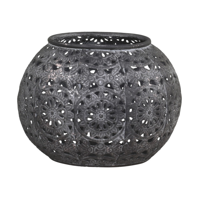 Zinkový kovový vintage svícen Vire zinc - Ø 11*9 cm