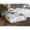 Bílá dřevěná retro bedýnka Brick old white - 30*15*10 cm