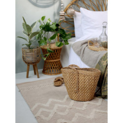 Béžový bavlněný koberec s ornamenty Rug pattern - 70*150 cm