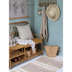 Béžový bavlněný koberec s ornamenty Rug stripes - 70*150 cm