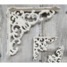 Krémová litinová konzole s ornamentem - 10*3,5*10cm