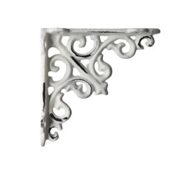 Krémová litinová konzole s ornamentem - 10*3,5*10cm