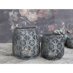 Zinkový kovový vintage svícen Vire zinc - Ø 12*12 cm