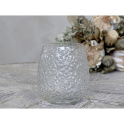 Transparentní skleněná dekorační váza / svícen Drea - Ø 14*15cm