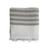 Béžovo - taupe pruhovaný pléd s třásněmi Stripes - 130*170 cm