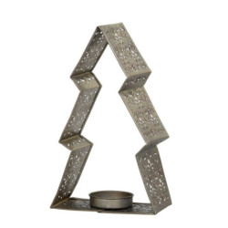 Bronzový antik kovový svícen ve tvaru stromku na čajovou svíčku - 10*5*16 cm