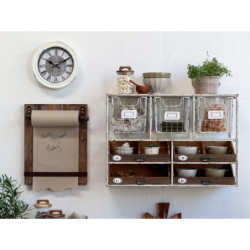 Hnědá antik dřevěná nástěnná deska na papírovou roli Board - 36*5*46 cm