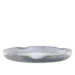 Zinkový antik plechový podnos s ohnutým okrajem Wavy L - Ø 30*3 cm