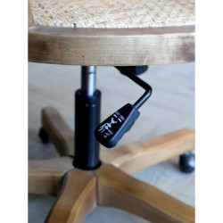 Antik dřevěná židle s výpletem a opěrkami na kolečkách Old French chair - 62*62*92 cm