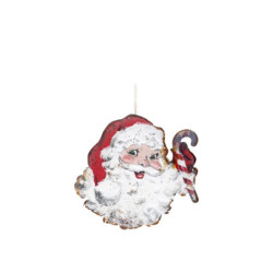 Vánoční kovová závěsná dekorace Santa Vintage - 16*16 cm