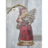 Vánoční kovová závěsná dekorace Santa Vintage - 16*30 cm