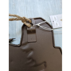 Vánoční kovová závěsná dekorace Santa Vintage - 16*30 cm