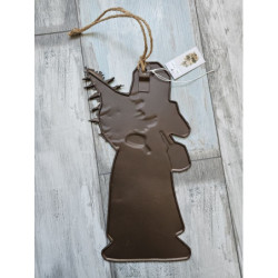 Vánoční kovová závěsná dekorace Santa Vintage - 16*30 cm