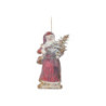 Vánoční kovová závěsná dekorace Santa Vintage - 16*30 cm