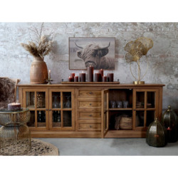 Dlouhý úzký dřevěný servírovací podnos s uchy Tours Tray - 90*20*8 cm