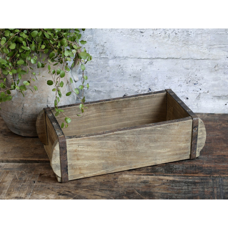 Dřevěná přírodní retro bedýnka Grimaud Brick old - 30*15*10 cm